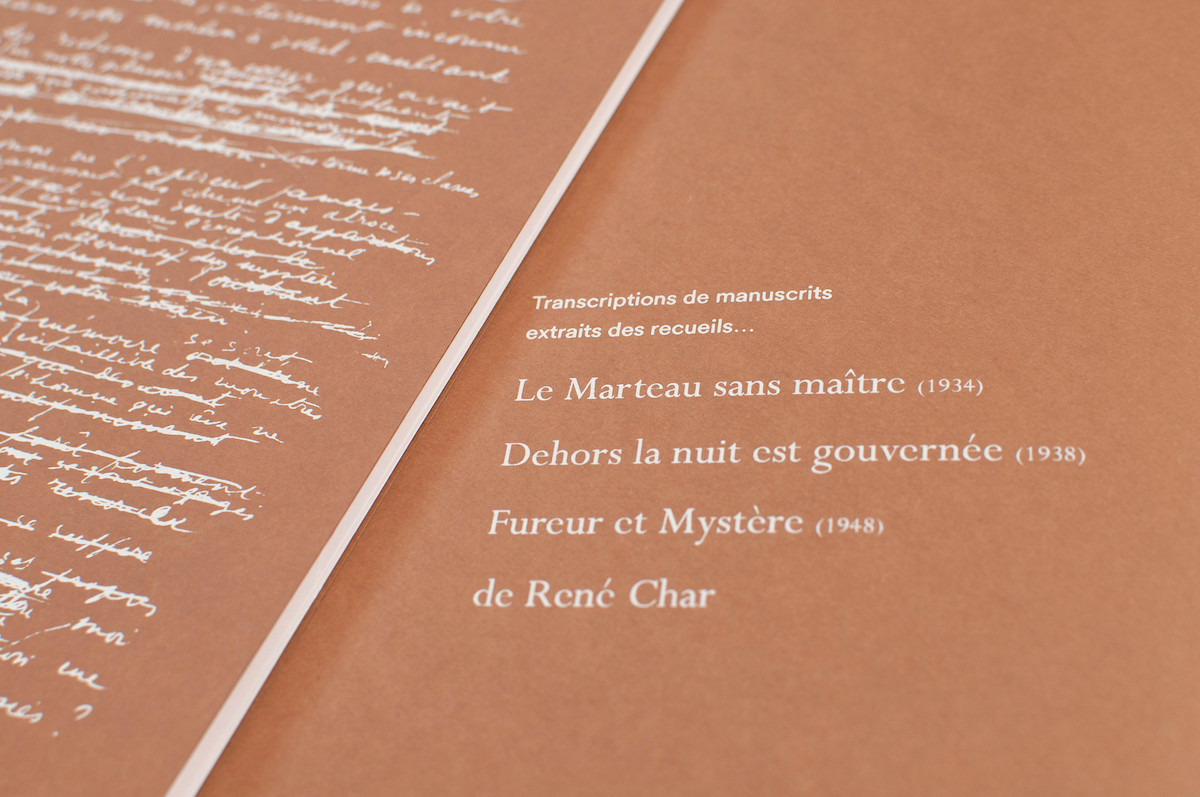 Couverture du livre de transcriptions de manuscrits de René Char